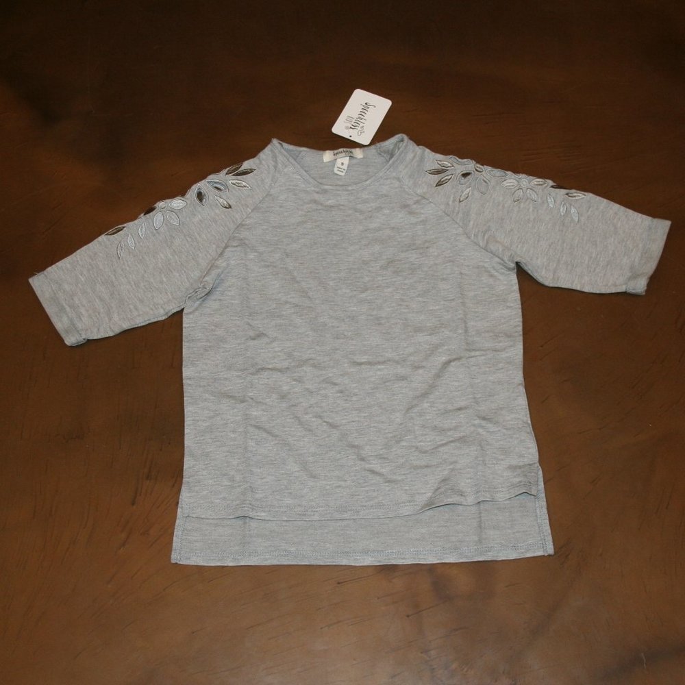 SPEECHLESS Girls 3/4 Sleeve Top Cutout Detail Small Heather Gray NEW Shirt NWT
